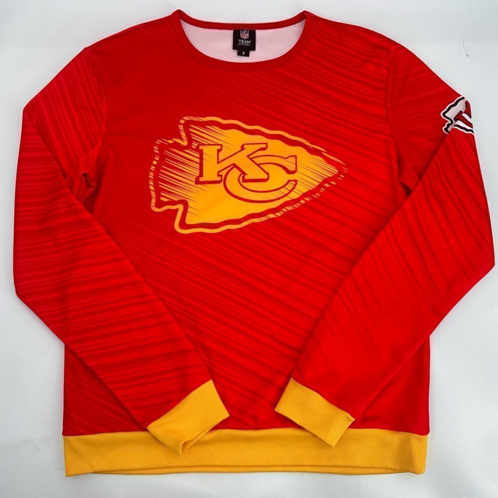 NFL Kansas City Chiefs Red Static Rain Pullover Sweatshirt Size Medium
